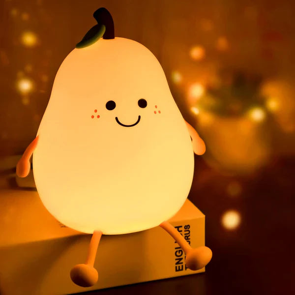 Night Light Cute Pear LED Nursery Nightlight Lamp, Festival, Christmas Gift for Kids Girls Boys